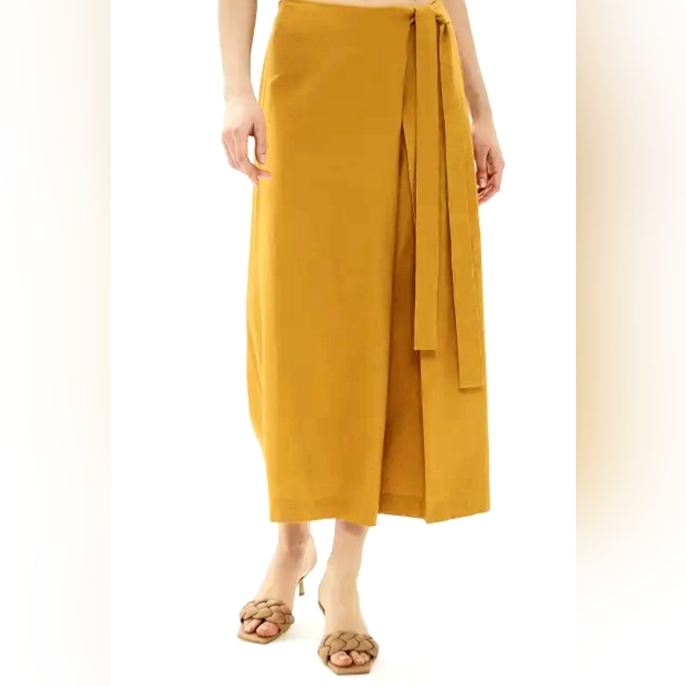 Goldenrod A Line Wrap Maxi Skirt